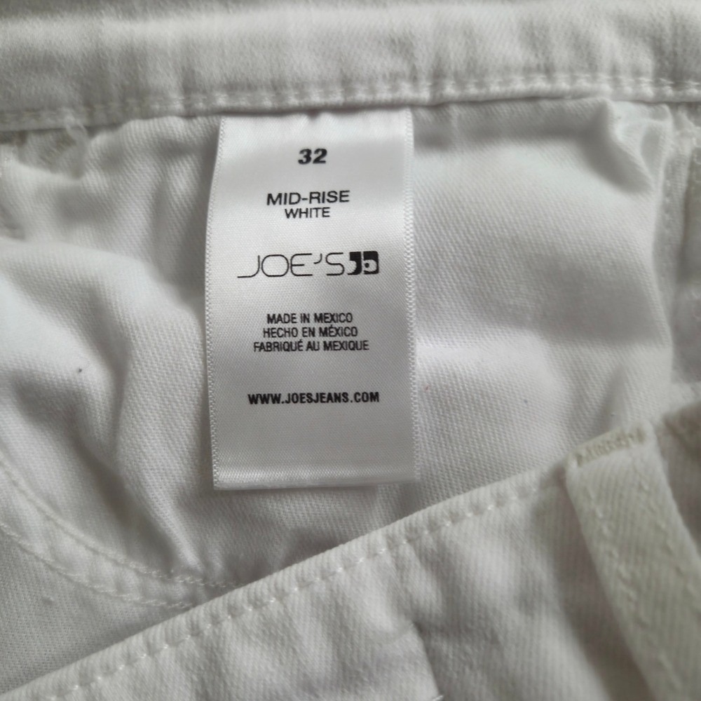 Joe's Jeans Mid-Rise Denim‎ Pants Womens 32 White Excellent Raw Frayed Hem - Picture 8 of 9